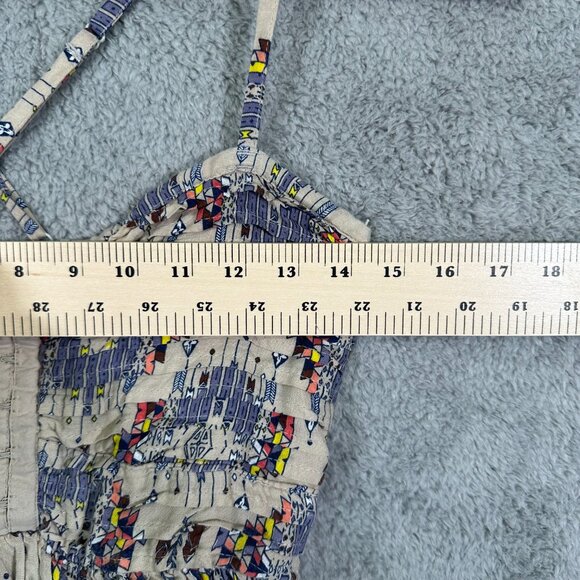 Billabong Aztec Triangle Geo Mini Dress Women's Cross Back Size L - Picture 8 of 9